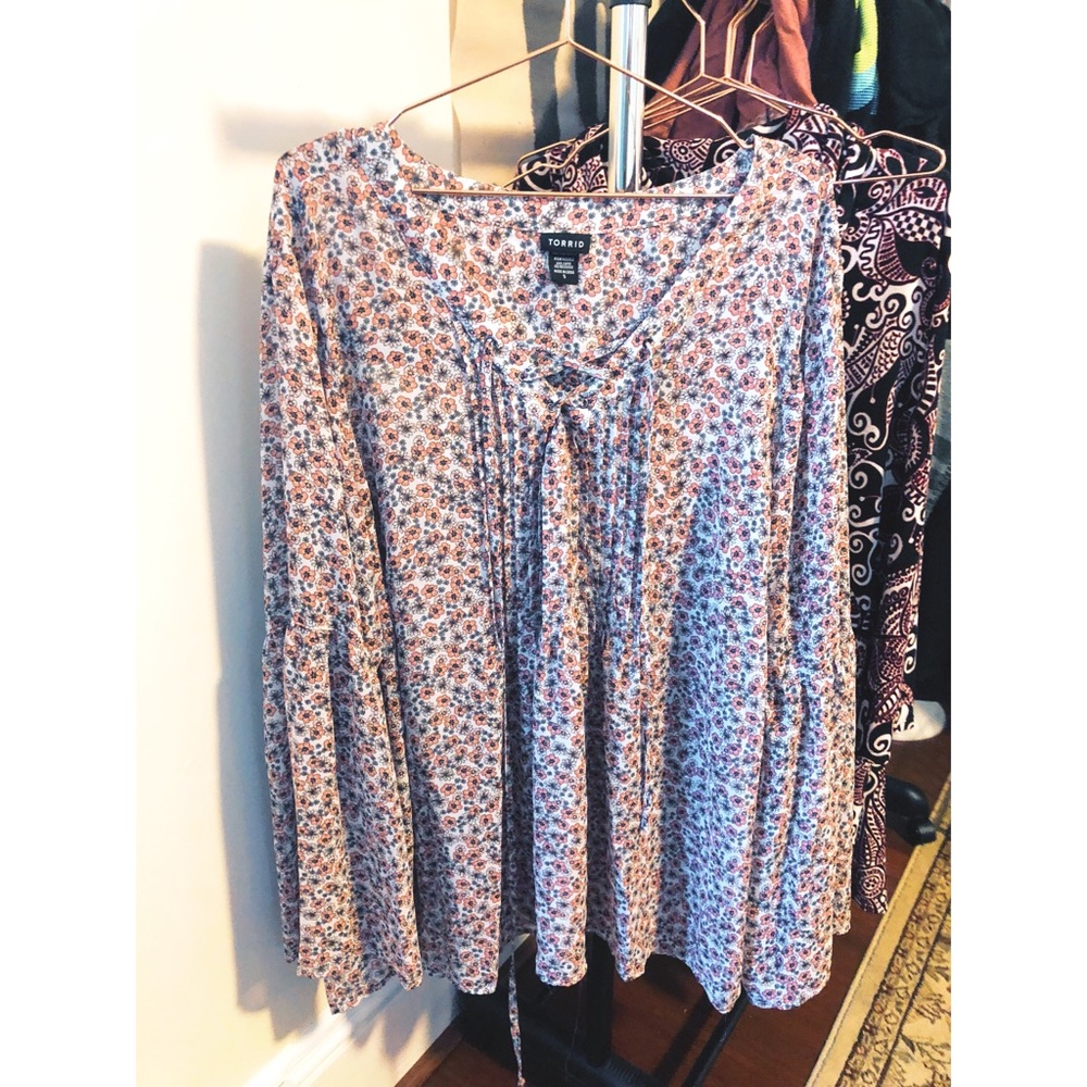 Floral Peasant Top